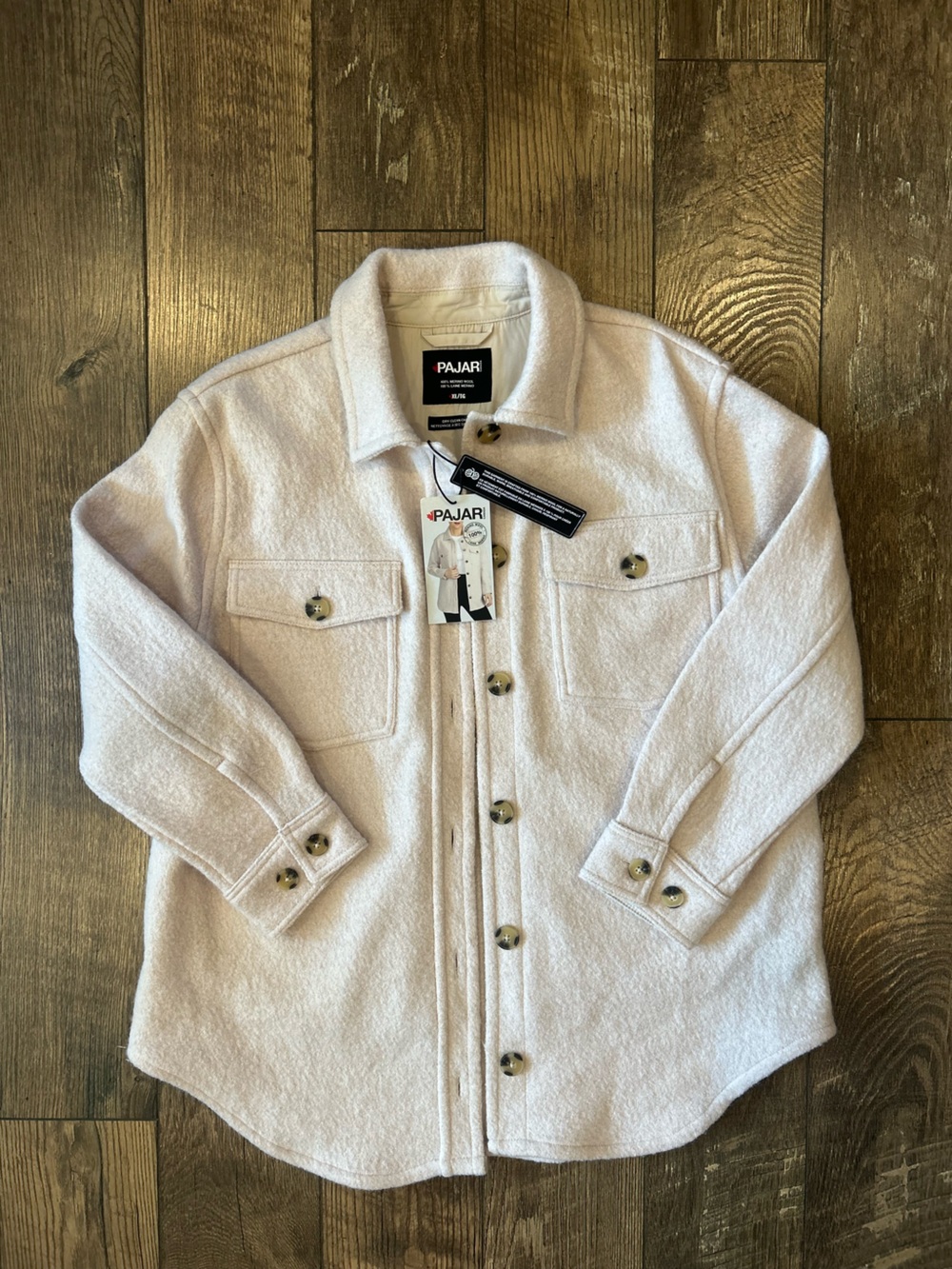 Pajar Women's Cream/Light Pink Button-Front Wool Jacket
